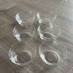 Glass Round 6oz Pyrex Cups Bowls Kitchen Baking Dining - set of 6